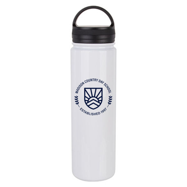 23 oz. Stainless Steel Flask Bottle w/Portable Lid - Sublimated Logo Thumbnail