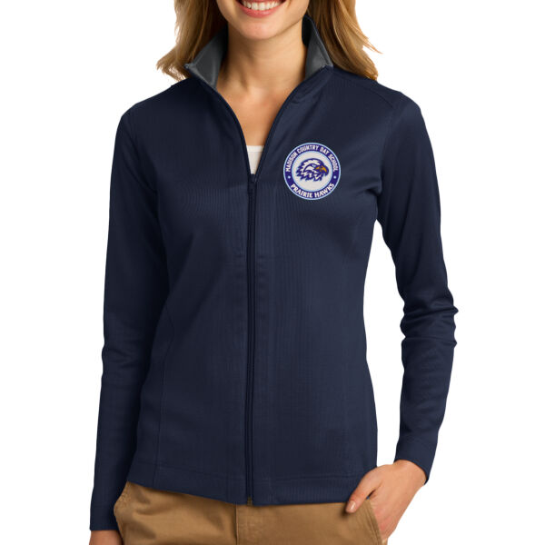 Port Authority Womens Vertical Texture Full Zip Jacket - Embroidered Logo Thumbnail